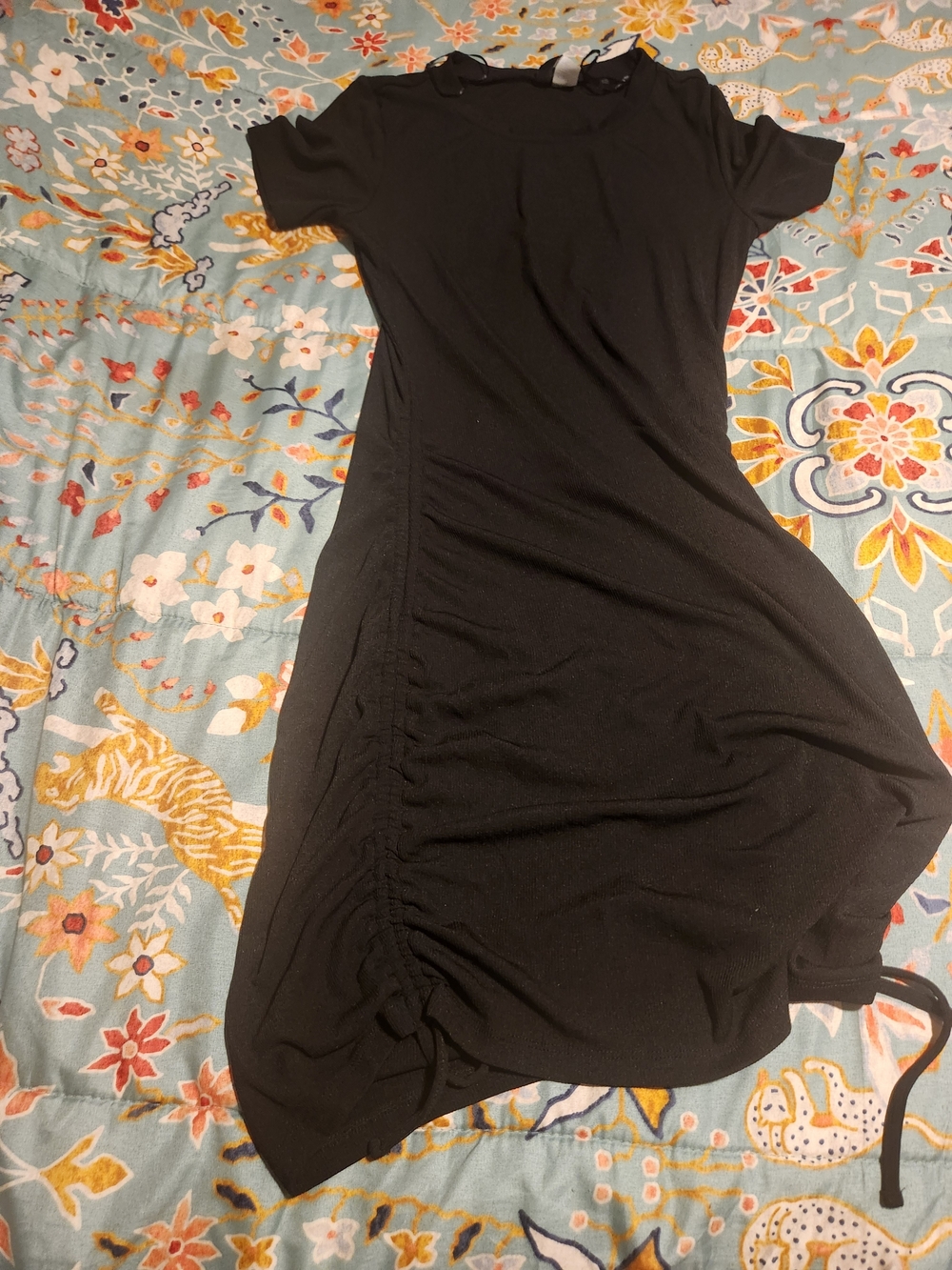 Women’s Black Ruched Side Dress